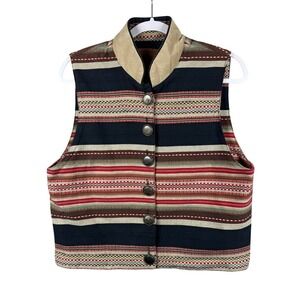Vintage Double D Ranchwear Womens M Vest Multi Color Stripe Western Cowgirl Core